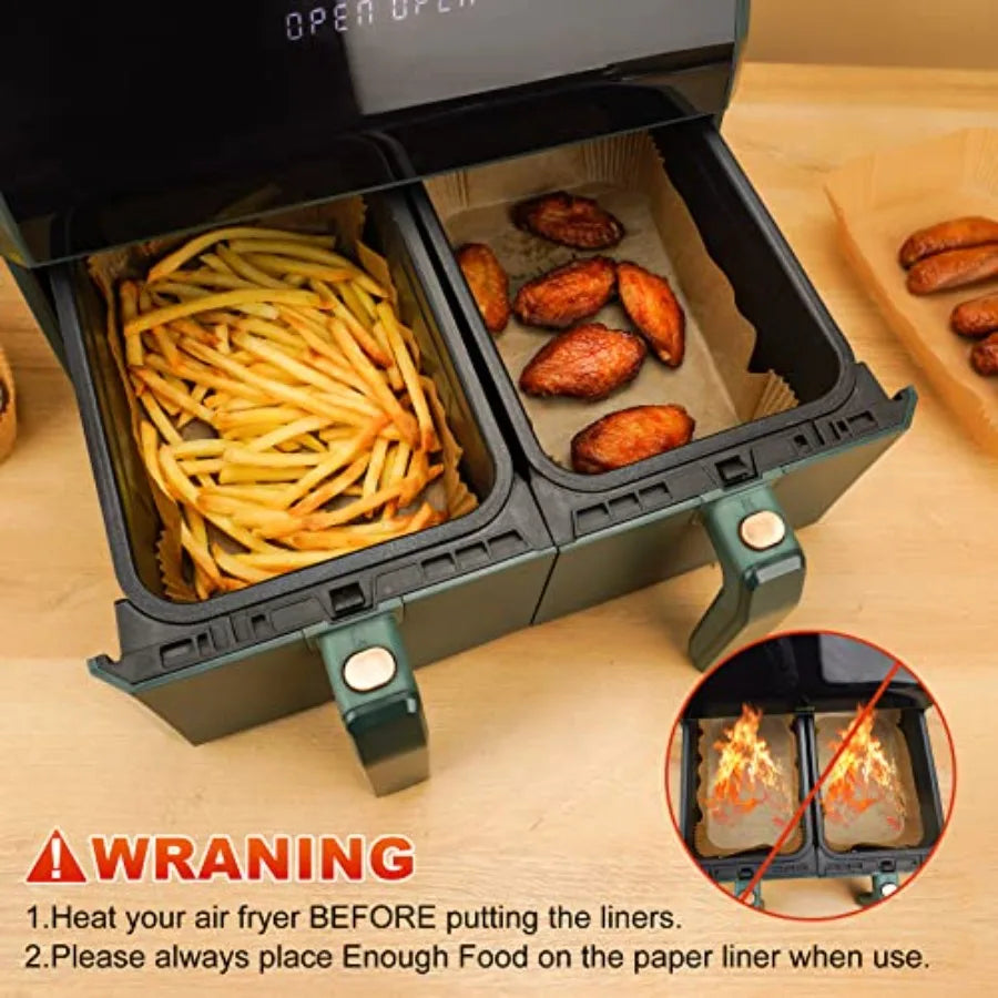 Air Fryer Disposable Paper Liners Nonstick Parchment For Dual Baskets