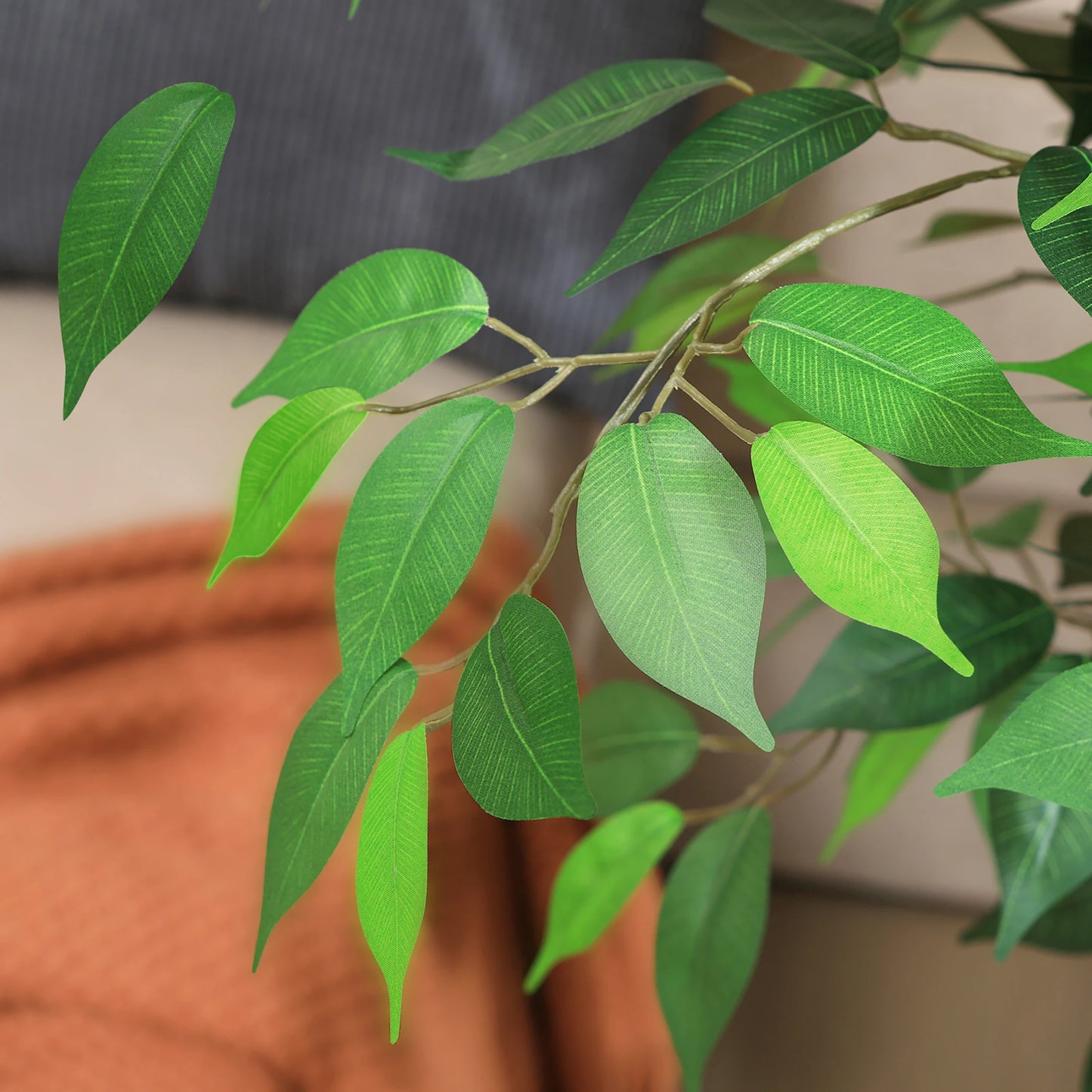 KAZEILA Artificial Ficus Tree With Silk Leaves In Nursery Pot