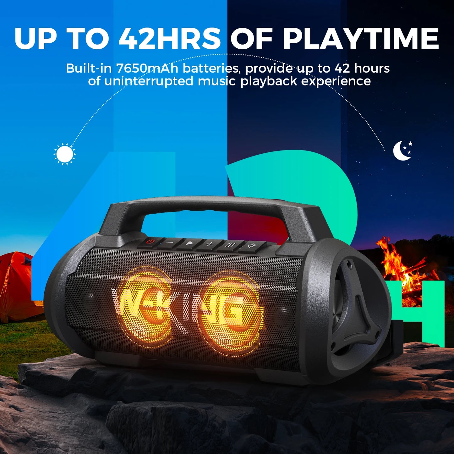 W-King D10MIC 70W RMS Bluetooth Portable Speaker IPX6 Waterproof
