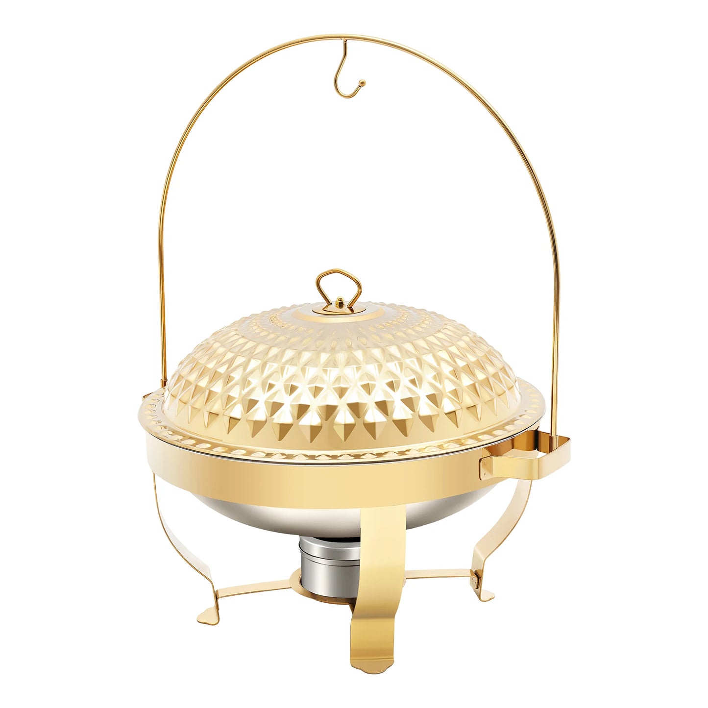 Stainless Steel Round Chafing Dish Buffet With Hanging Lid