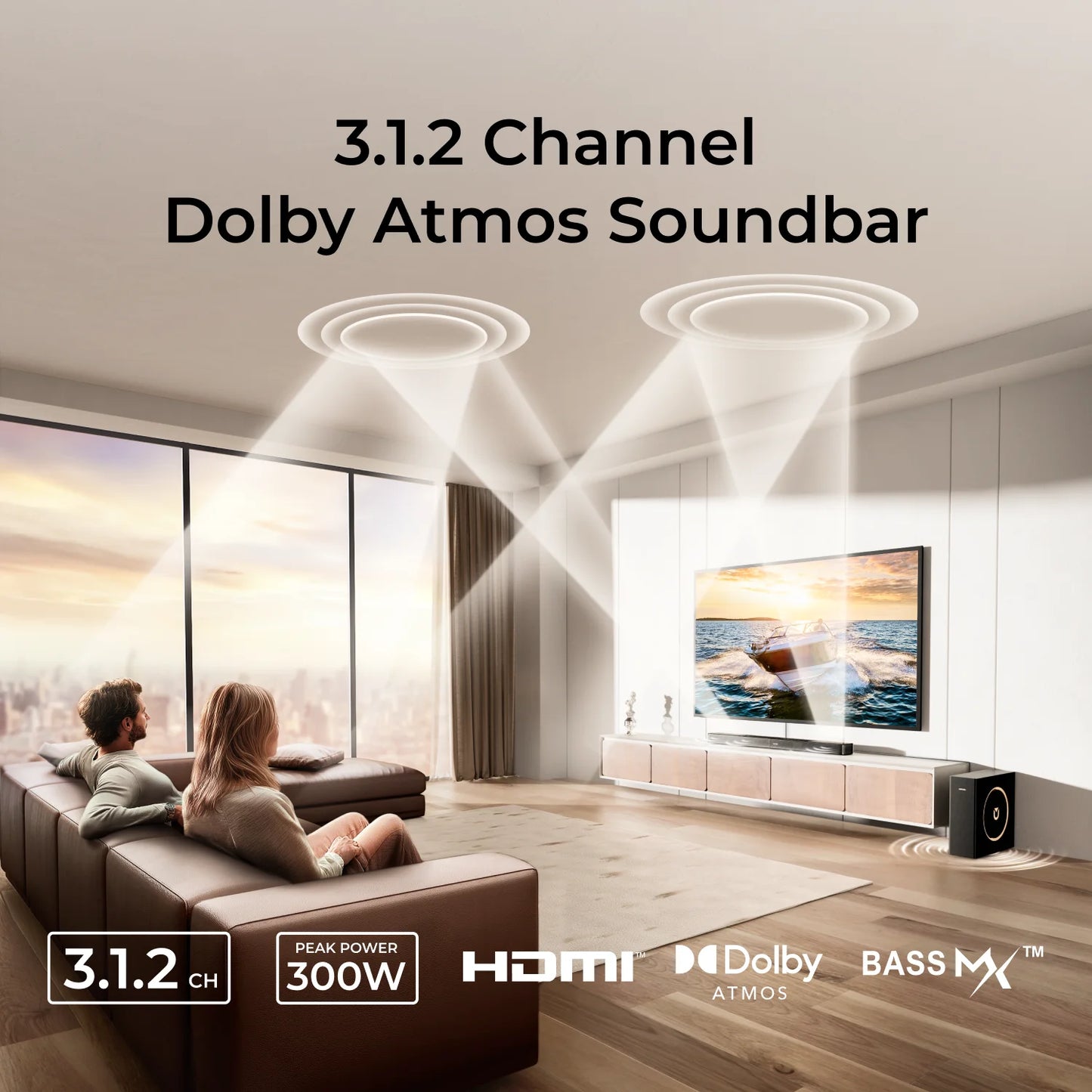ULTIMEA Skywave F30 Soundbar 3.1.2ch 300W with Subwoofer