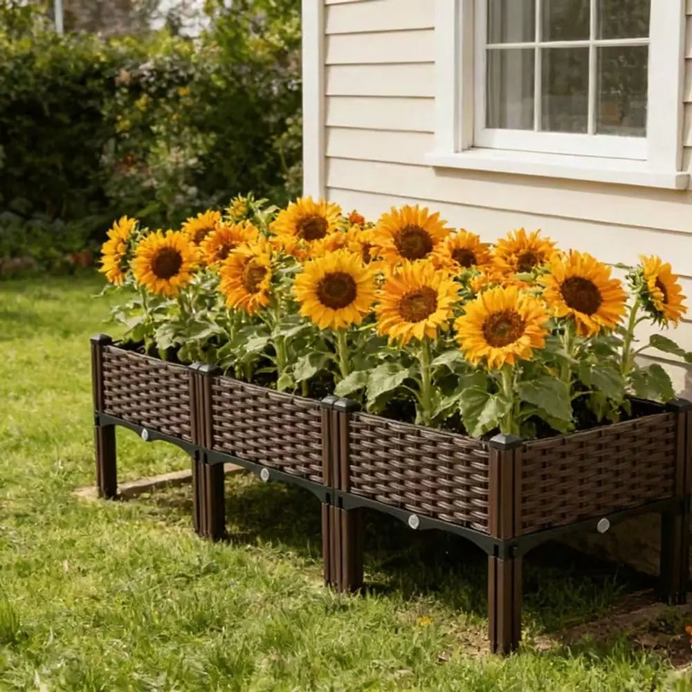 Modular Raised Garden Bed With Legs Three Unit Planter Box