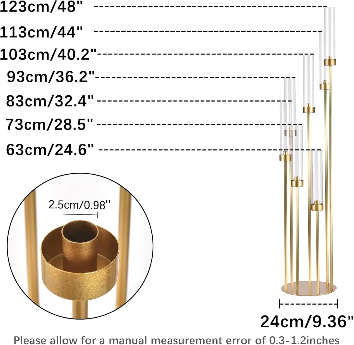 7 Arm Floor Candelabra Centerpieces For Wedding And Dinner Parties