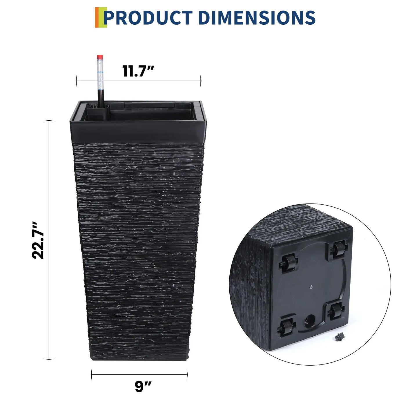 HiMISS Self Watering Planters Set Of 2 For Outdoor Porch
