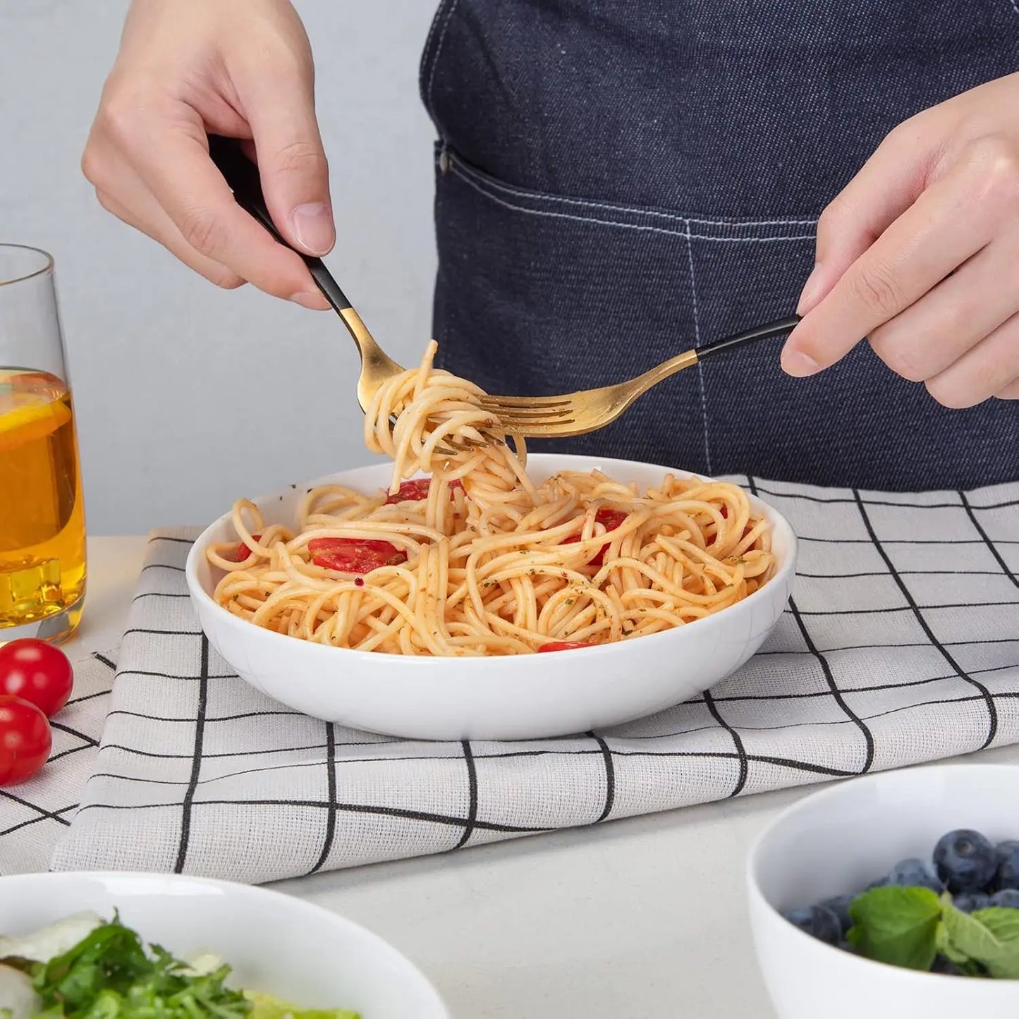 Porcelain Pasta Bowls Set, Ceramic Bowls For Salad And Soup