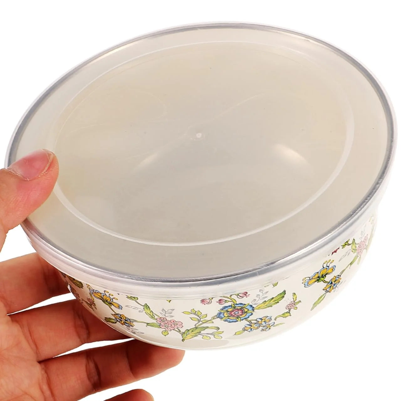 Enamel Bowls Set With Lids, 5-Piece Mixing Bowls For Storage