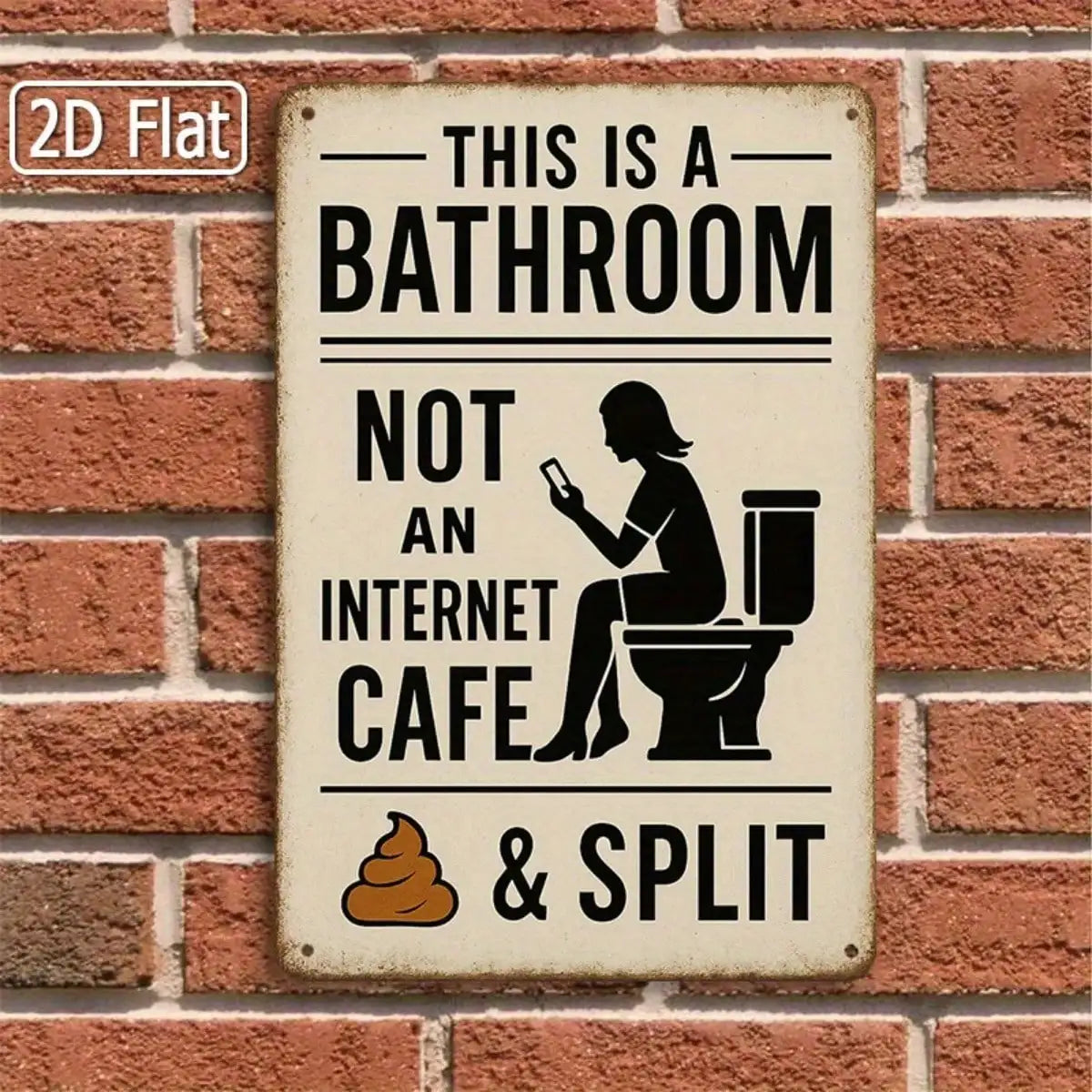 Vintage Iron Tin Sign Bathroom Humor Wall Art For Restroom