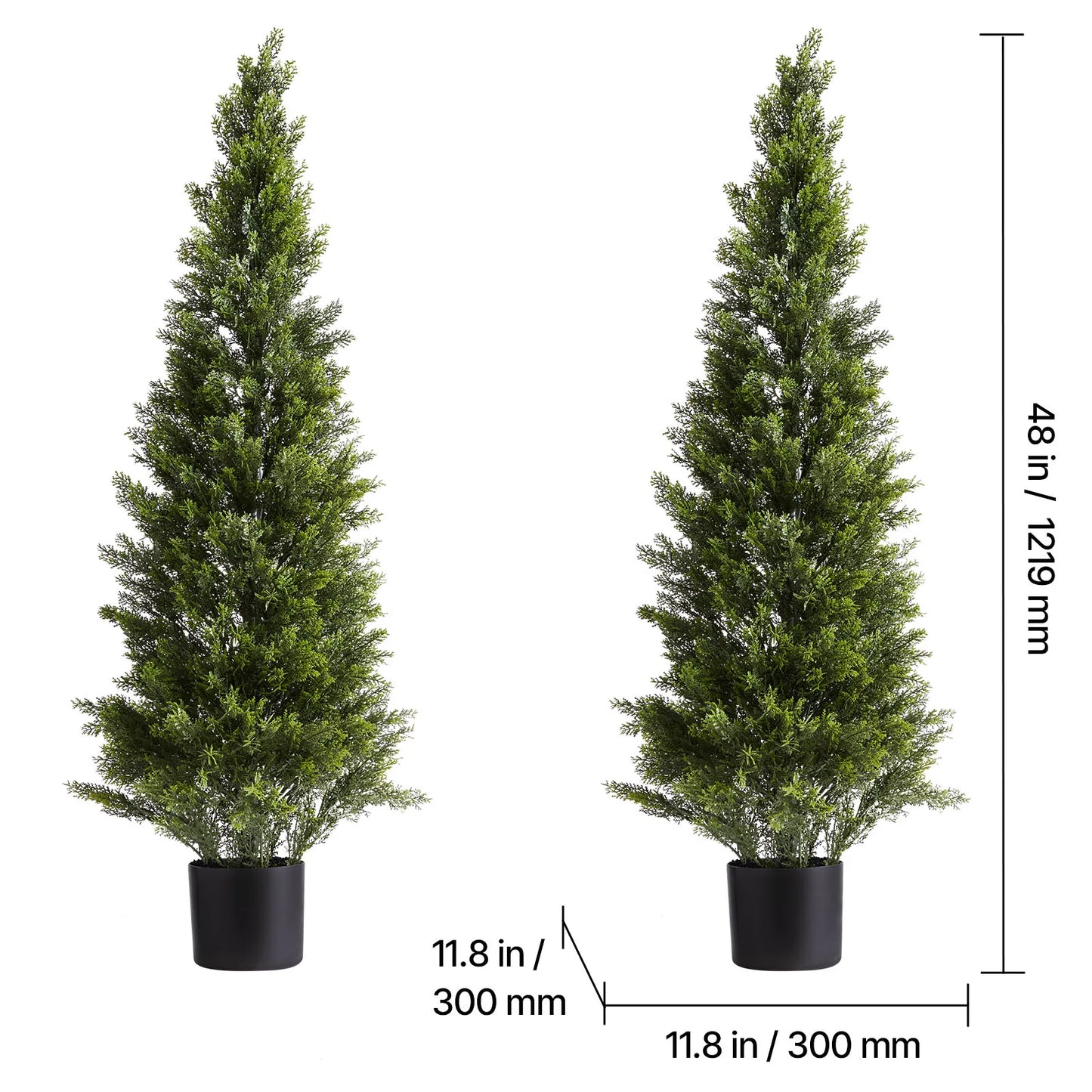 SucceBuy Artificial Topiary Cedar Trees Set For Home Decor