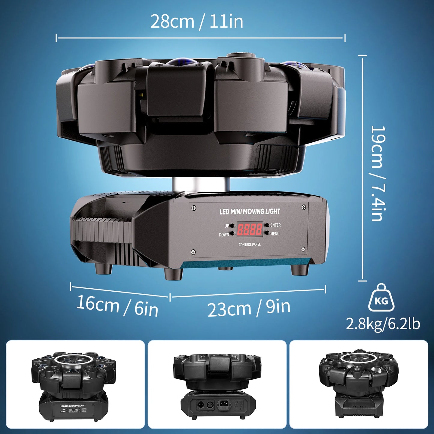 DayFlicker 120W RGBW Moving Head Light DMX512 26CH Strobe