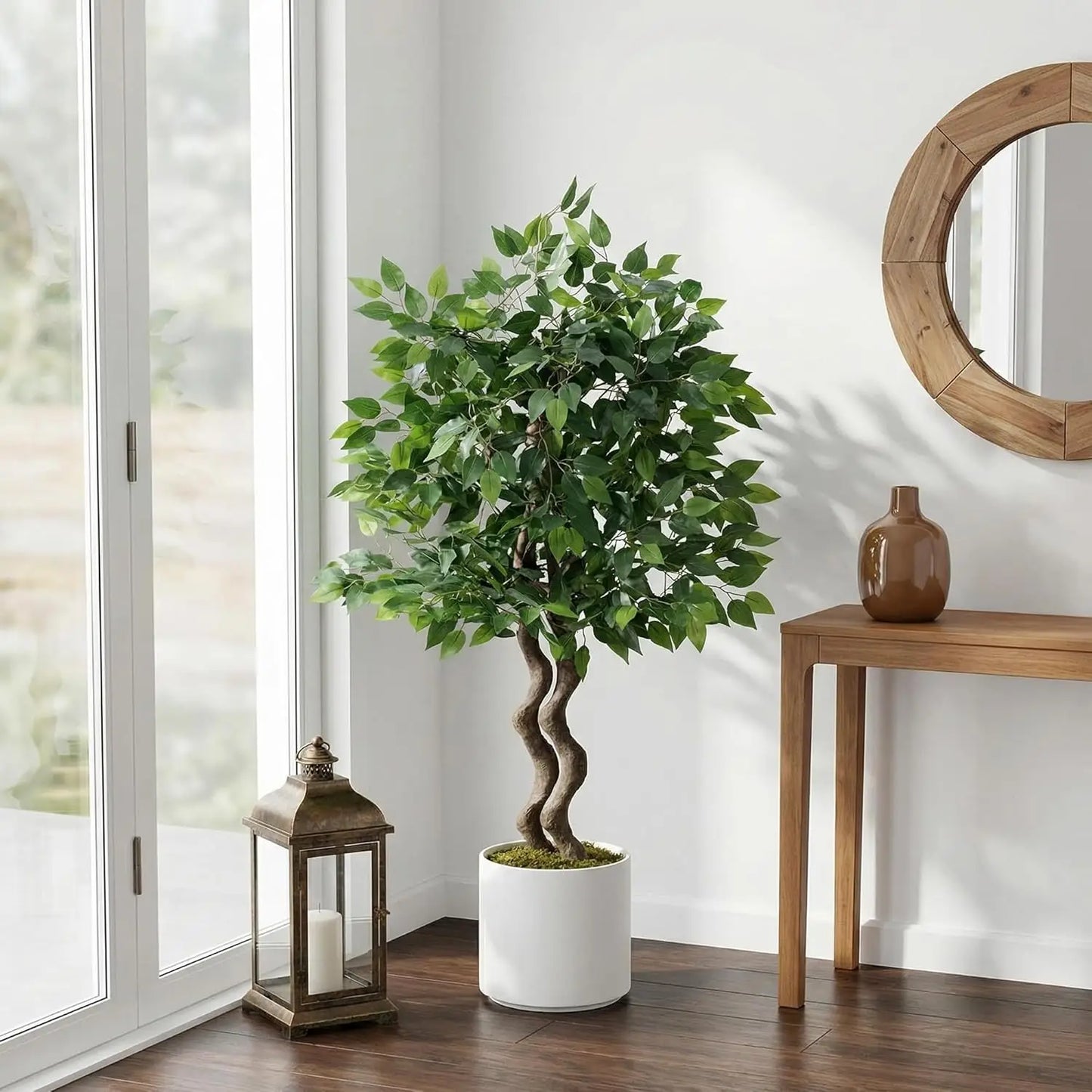 HiMISS Artificial Ficus Tree Faux Floor Plant For Indoor Decor
