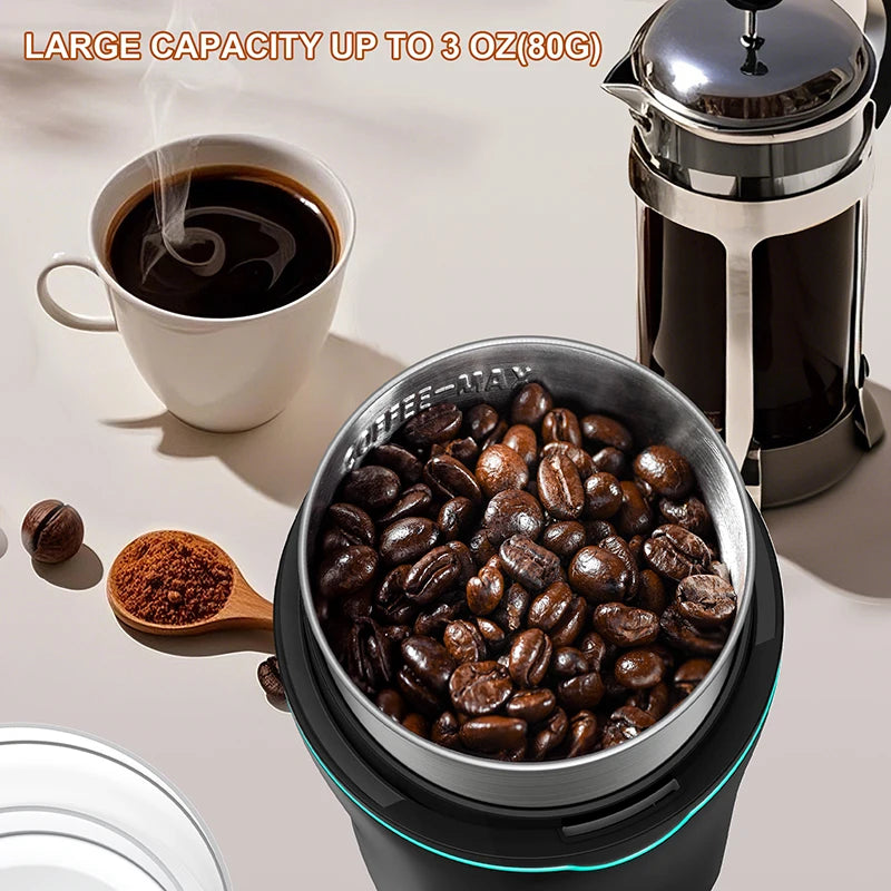KIRAINAFLY Coffee Grinder With Removable Stainless Cup 300W