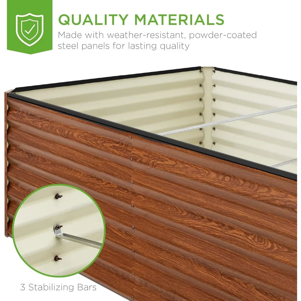Outdoor Metal Raised Garden Bed For Vegetables Herbs And Flowers