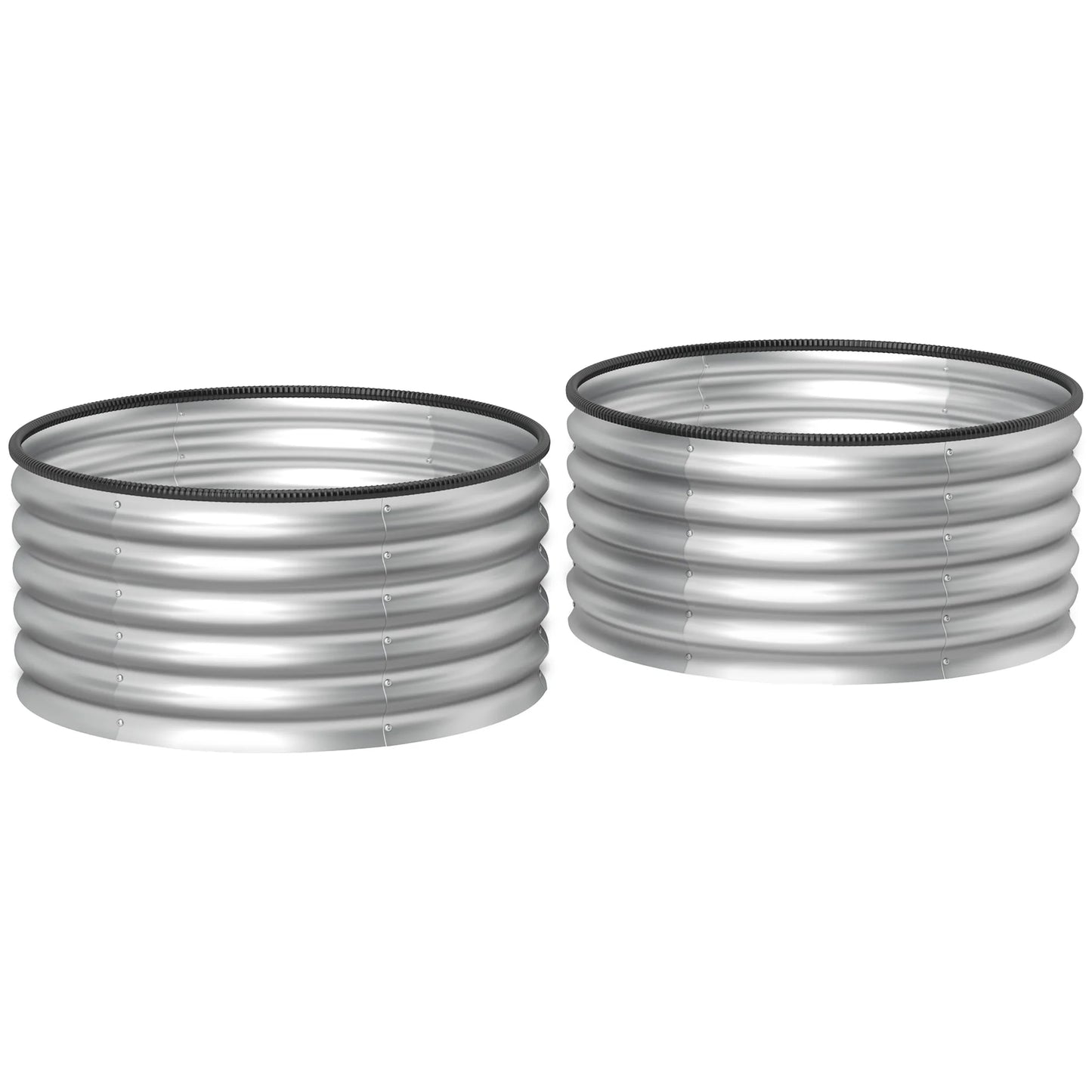 Raised Garden Bed Set Of 2 Galvanized Planter Boxes