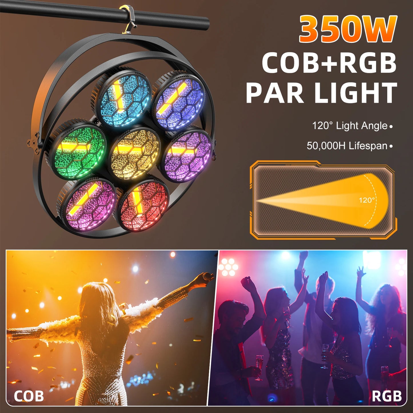 350W COB LED Retro Linear Stage Lighting Projector For Parties