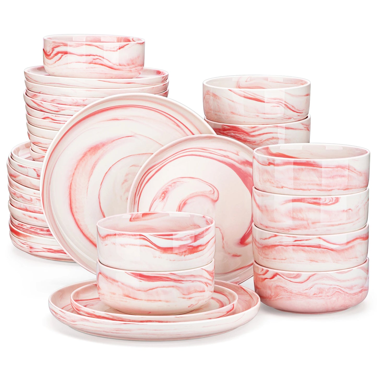 MALACASA Porcelain Dinnerware Set Elegant Everyday Tableware