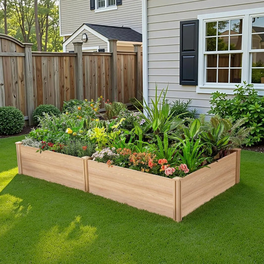Durable Fir Wood Raised Garden Bed For Outdoor Gardening