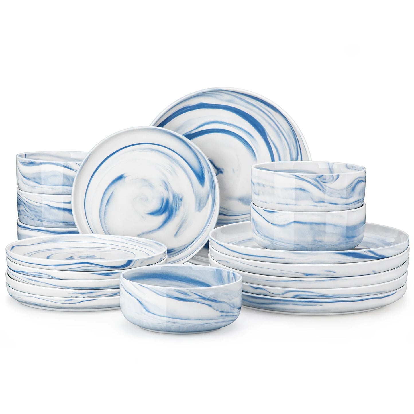 MALACASA Porcelain Dinnerware Set Elegant Everyday Tableware