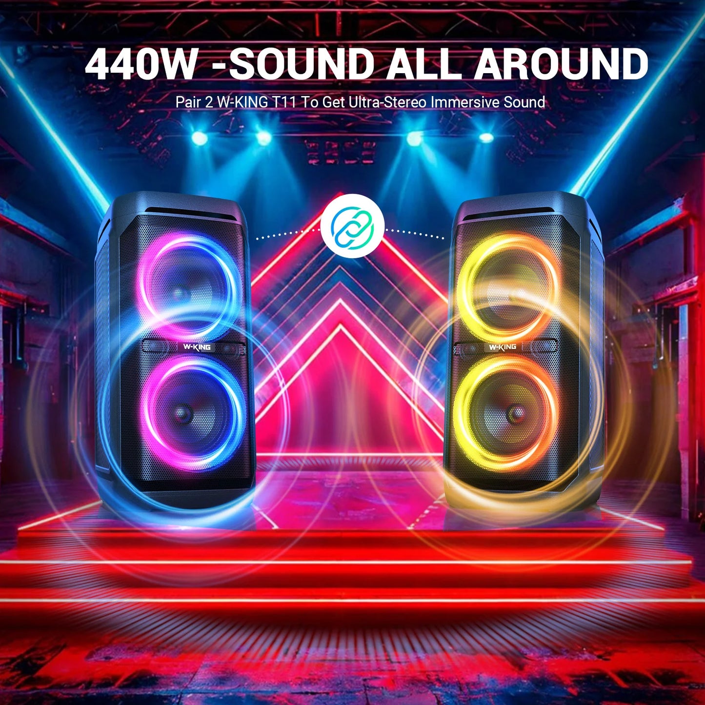 W-King T11 100W Bluetooth Speaker IPX6 Waterproof Portable