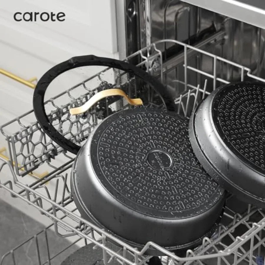 Nonstick Cookware Set 20pcs With Removable Handle for Oven Safe