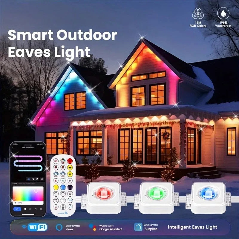 Smart RGBIC Outdoor LED String Lights With 75 Scene Modes
