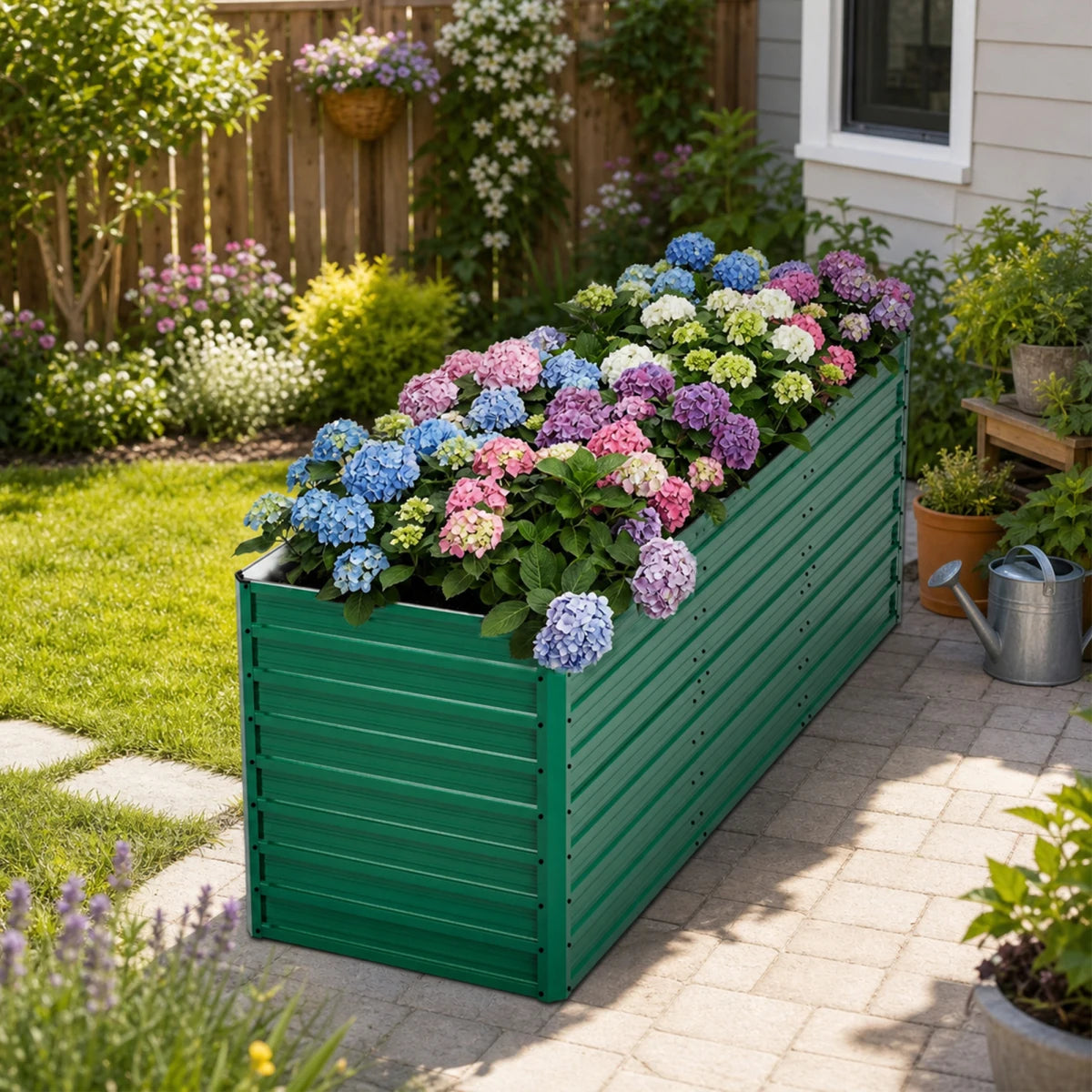 Raised Garden Bed Kit With Galvanized Rustproof Steel Easy Assembly