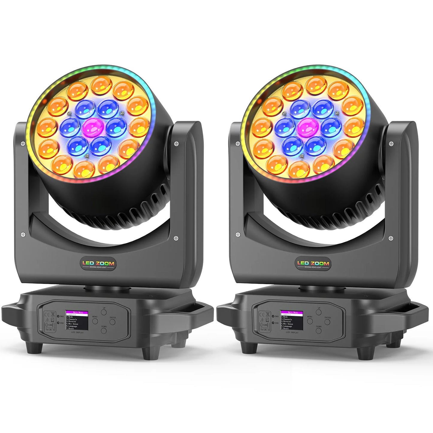 Yiflamefly 220W Zoom Wash Moving Head Light RGBW LED Stage Lighting