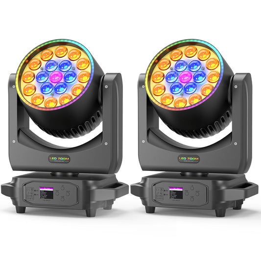 Yiflamefly 220W Zoom Wash Moving Head Light RGBW LED Stage Lighting