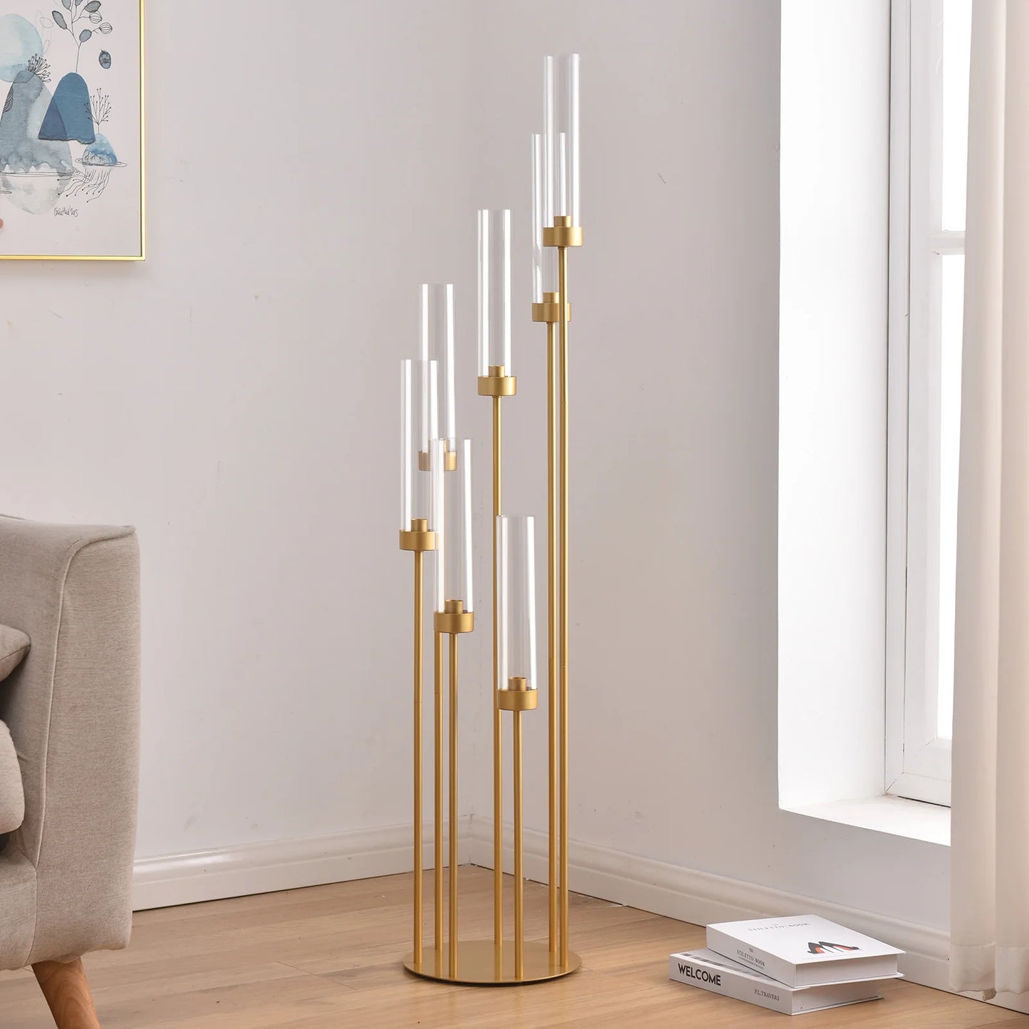 Vincigant 4 Pack Seven Arm Floor Candelabra Centerpieces For Weddings