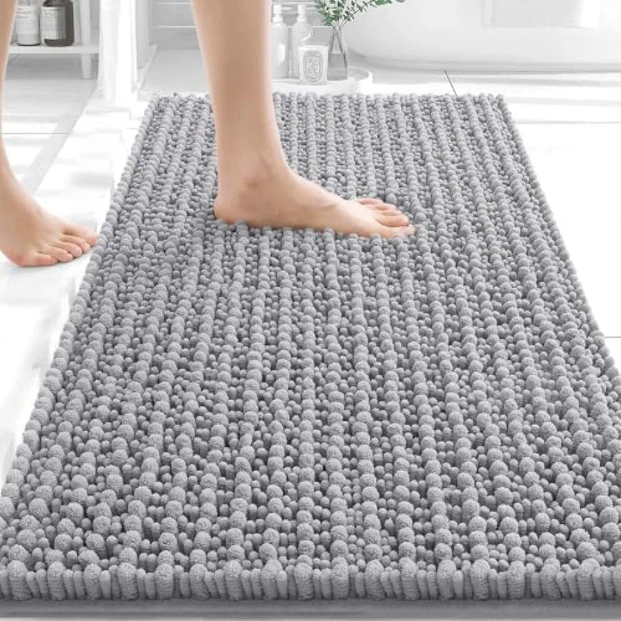 Soft Thick Chenille Non Slip Bath Rug Mat Machine Washable
