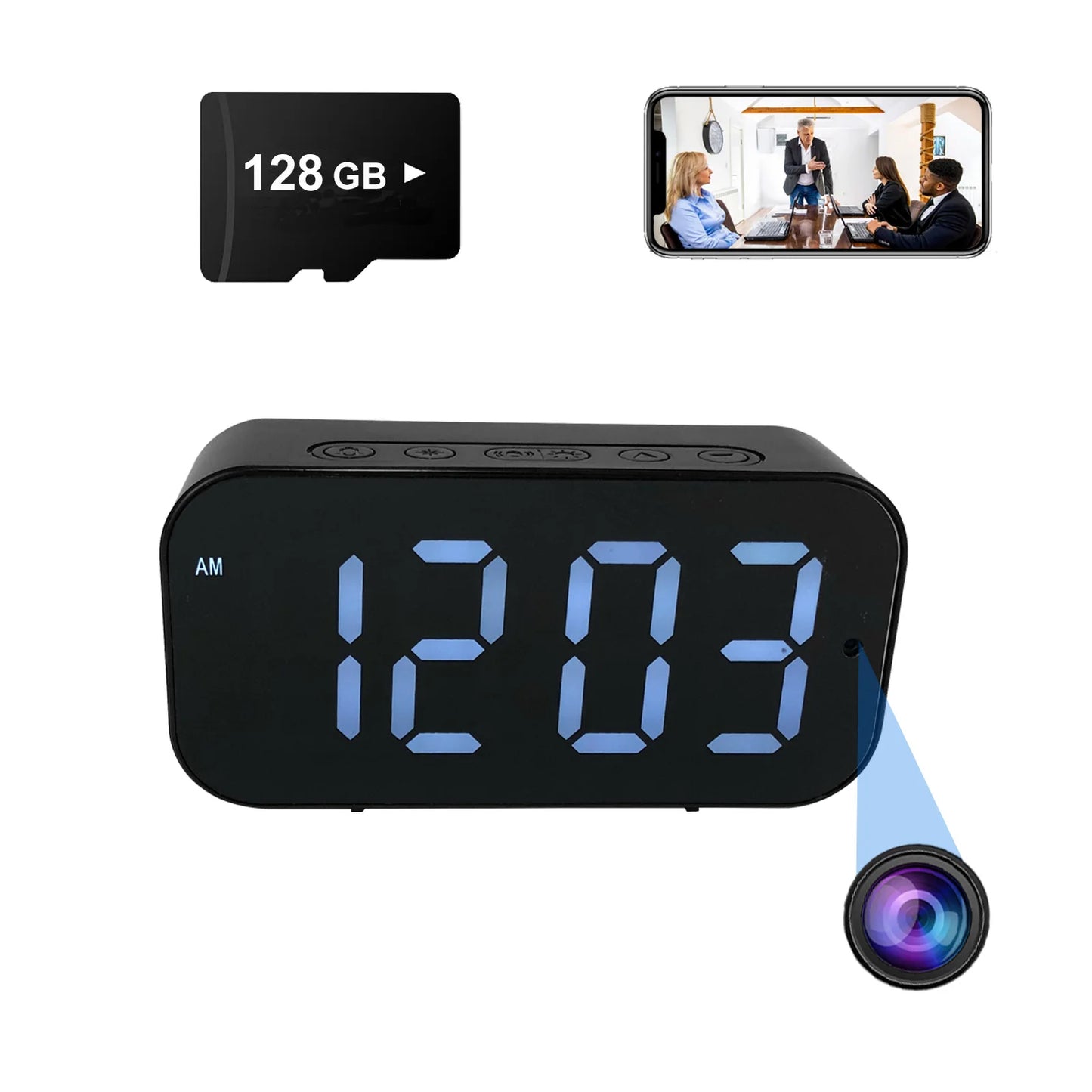 Ouvis WiFi Clock Camera 1080P HD Motion Detection Remote Viewing