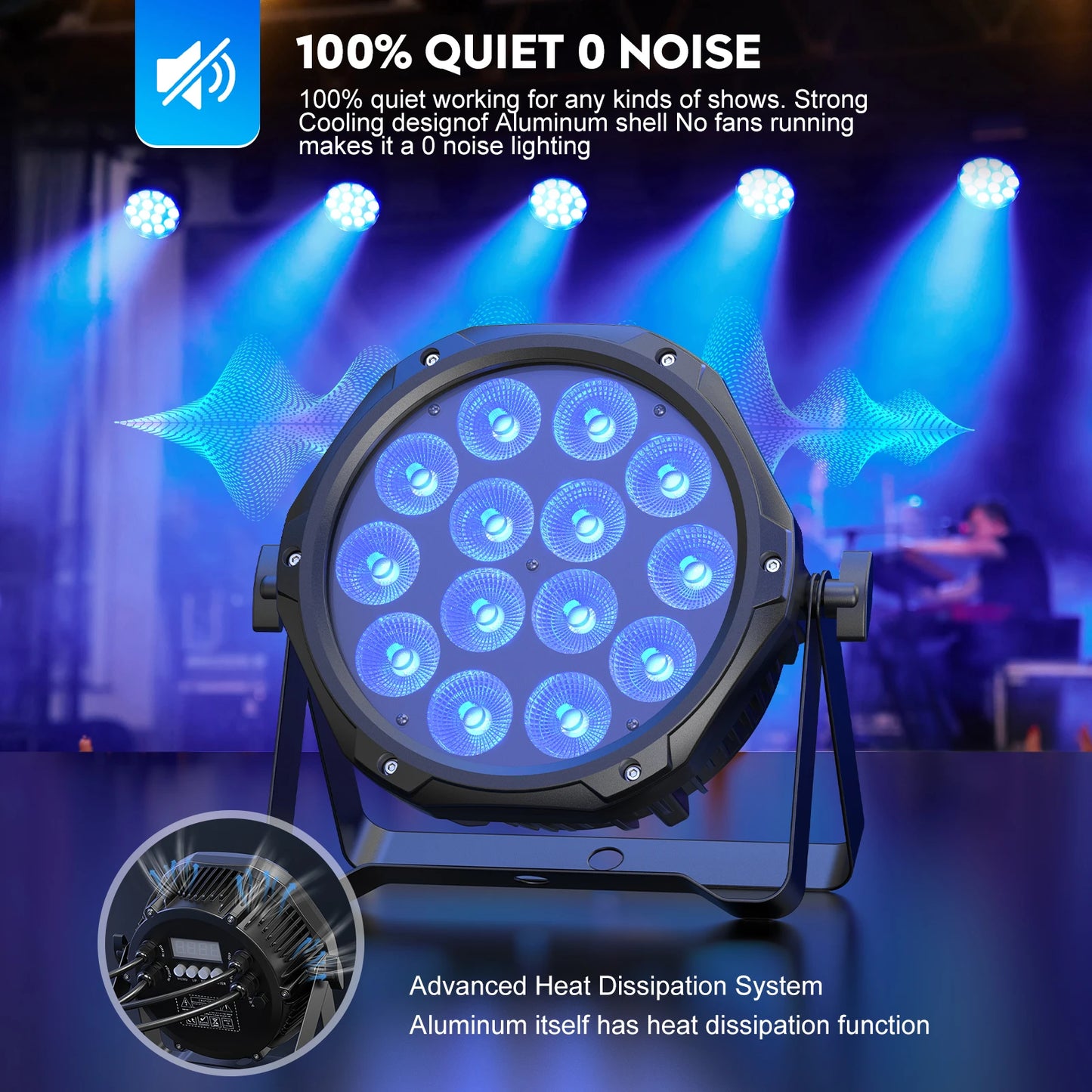 U'King Waterproof LED Par Light 4PCS DMX512 RGBW Stage Lighting