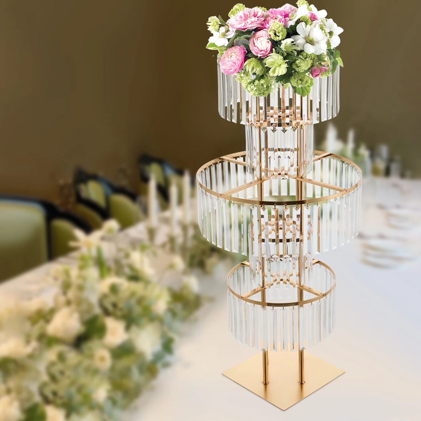 5 Tier Wedding Centerpiece Stand Acrylic Flower Vase Display