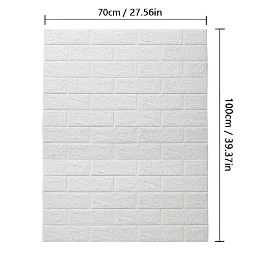 3D Self-Adhesive Wallpaper Waterproof Brick Wall Stickers For Home Decor