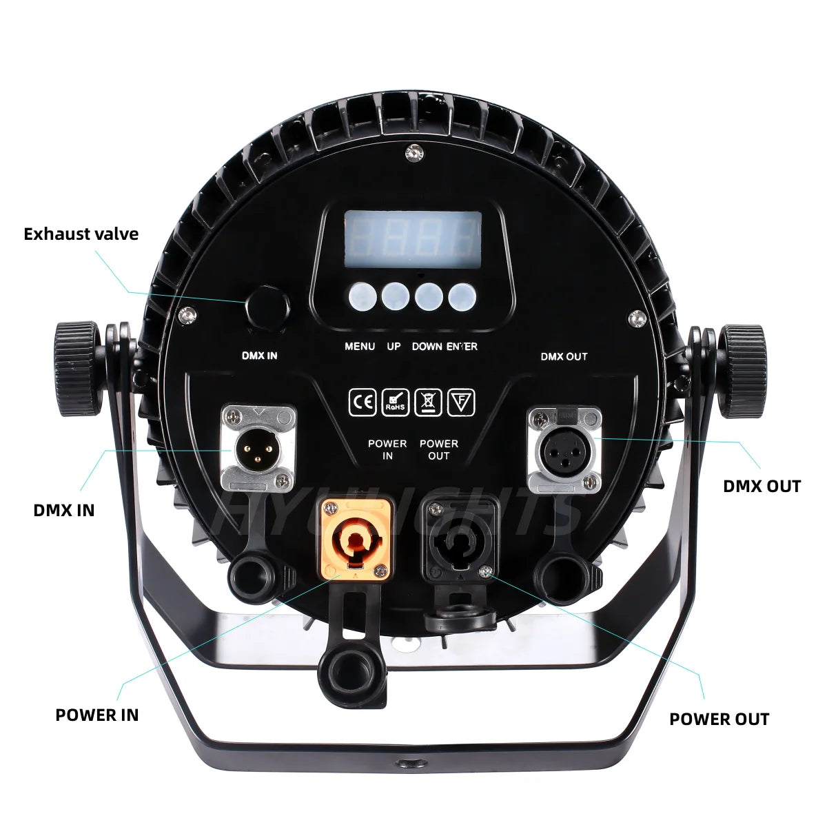 HYULIGHTS IP65 Waterproof 18x18W RGBWA UV Par Stage Light