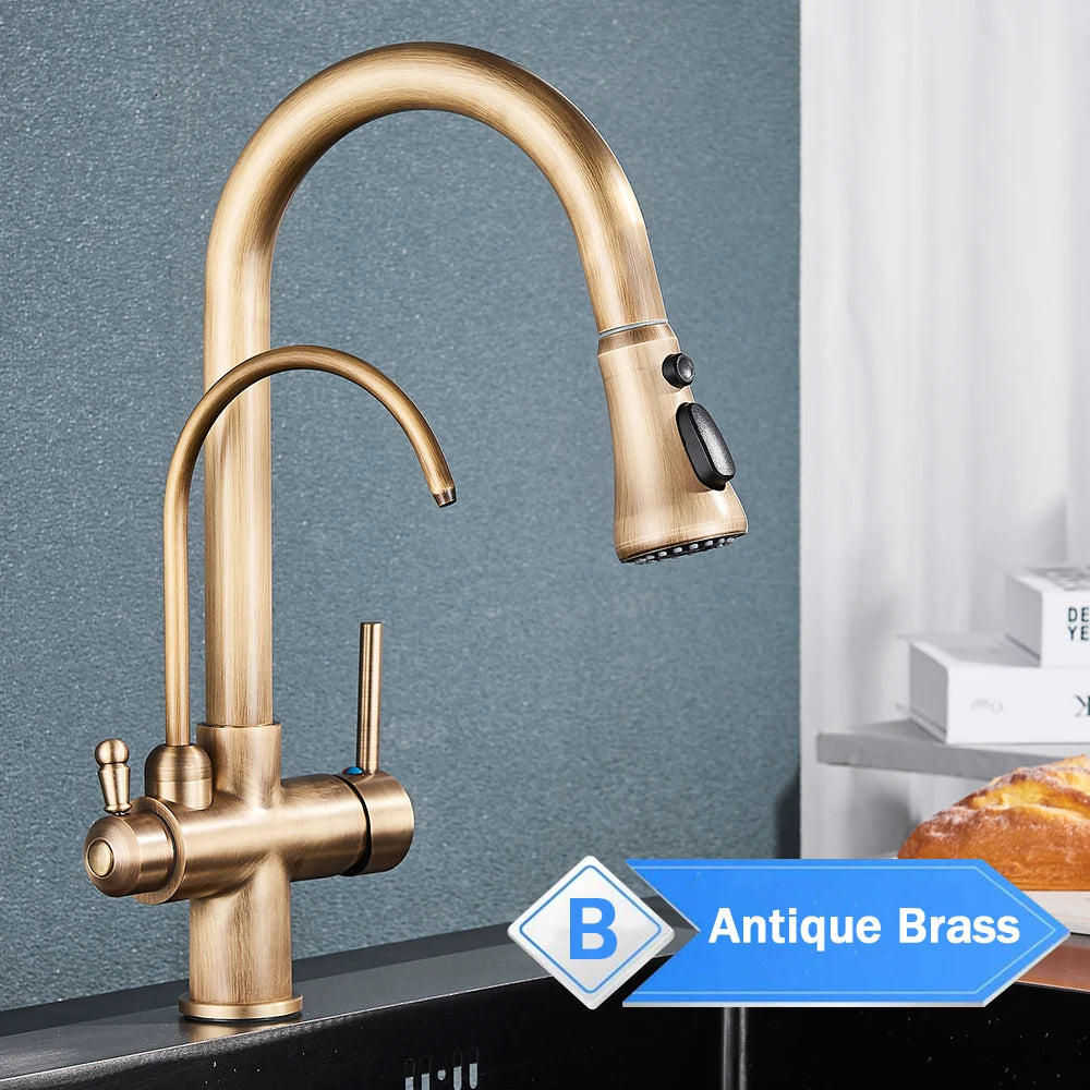Rozin Purification Kitchen Faucet With 3-Way Pull-Out Spray Water Filter