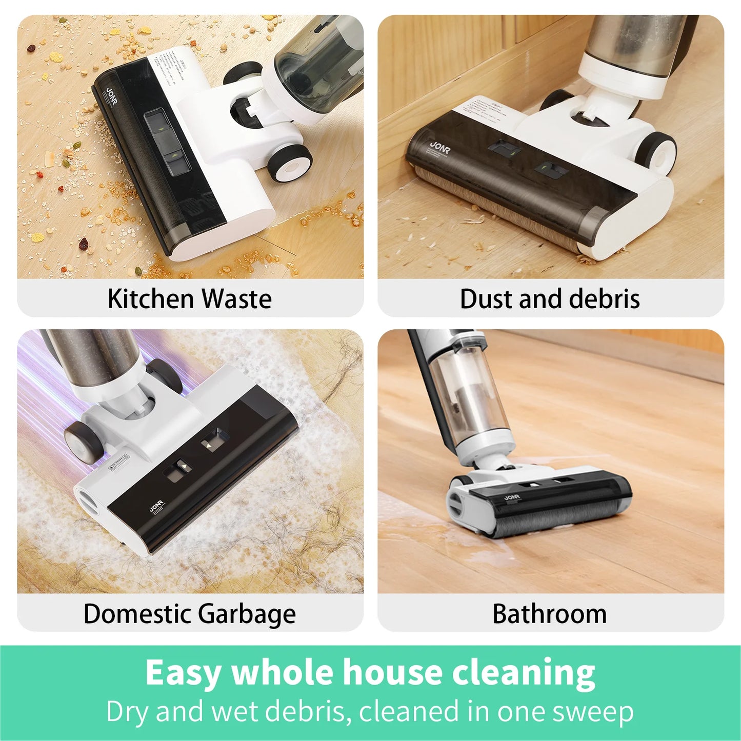 Jonr Ed12 Wet Dry Smart Vacuum Floor Cleaner Wireless Mop