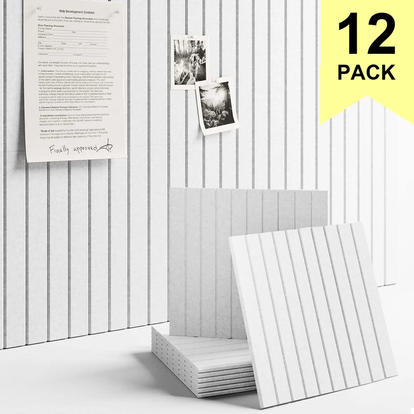 Six To Twelve Pack Felt Wall Tiles For Bulletin Board