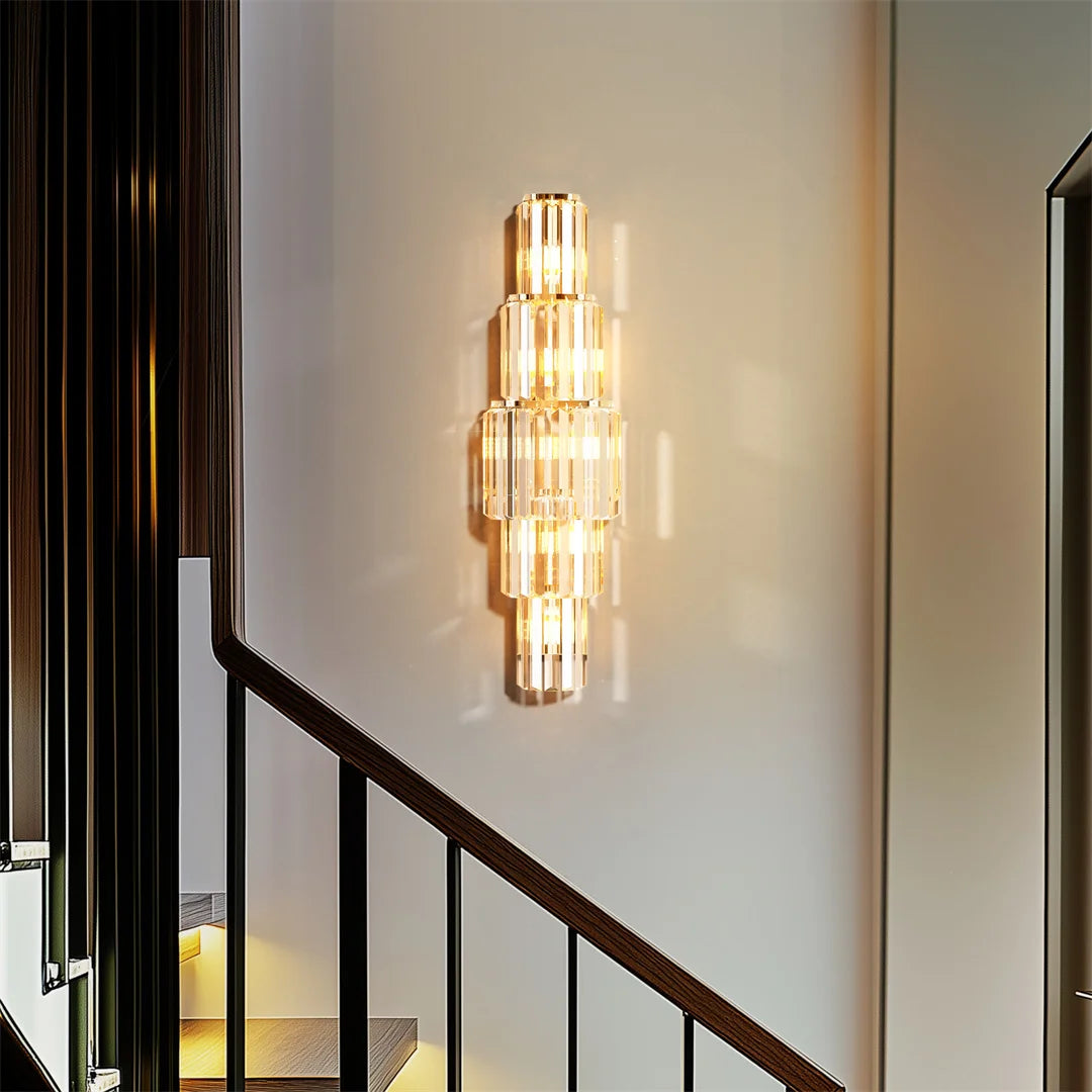 Modern Crystal Wall Lamp 3-Layer Sconce Light With E14 LED