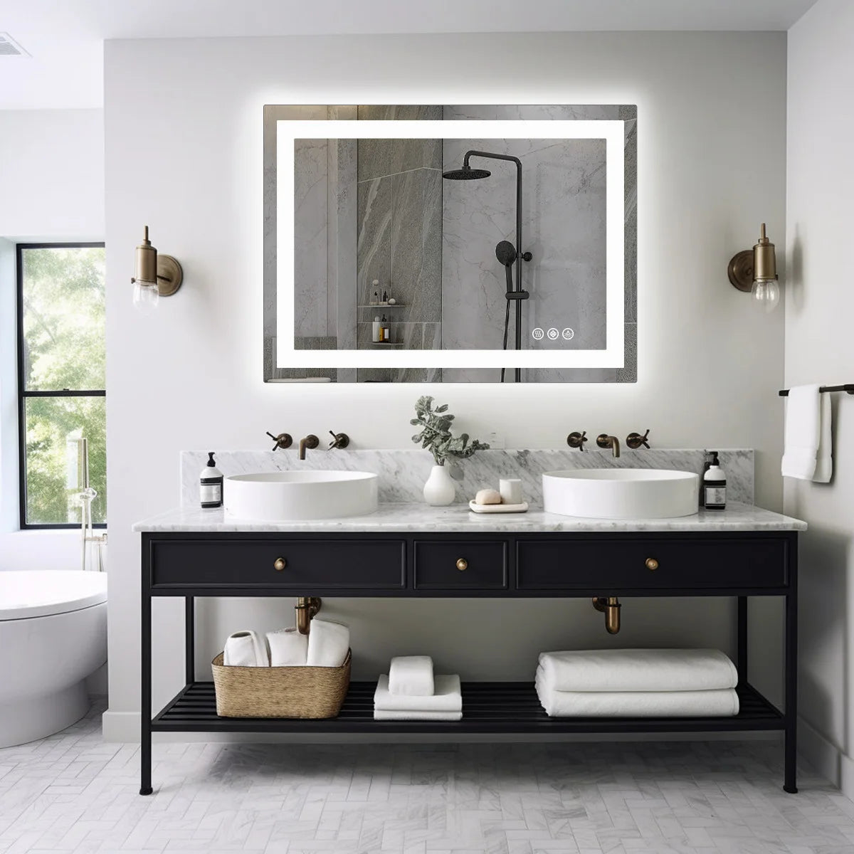 JHK 36 By 24 Inch Led Bathroom Vanity Mirror With Backlight