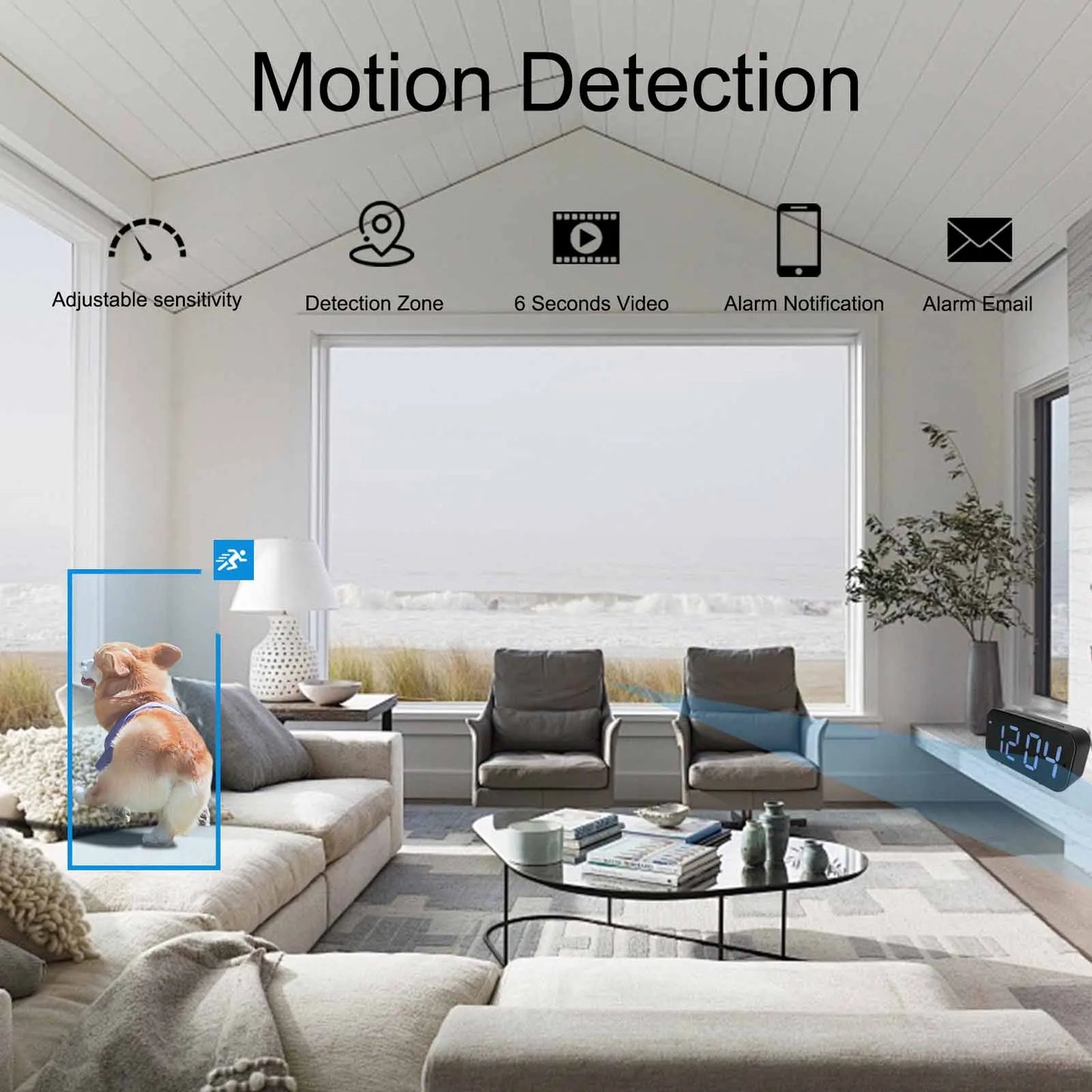Ouvis WiFi Clock Camera 1080P HD Motion Detection Remote Viewing
