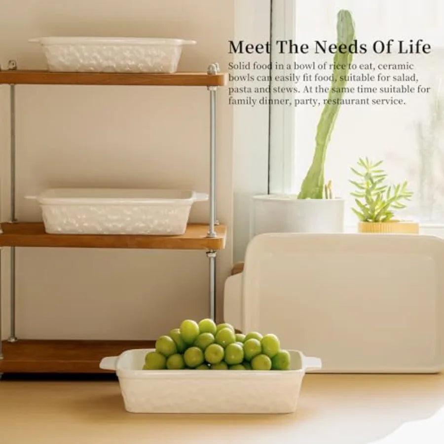 Casserole Dishes For Oven With Handles Rectangular Bakeware Set