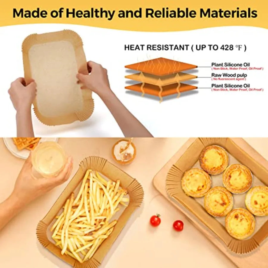 Air Fryer Disposable Paper Liners Nonstick Parchment For Dual Baskets
