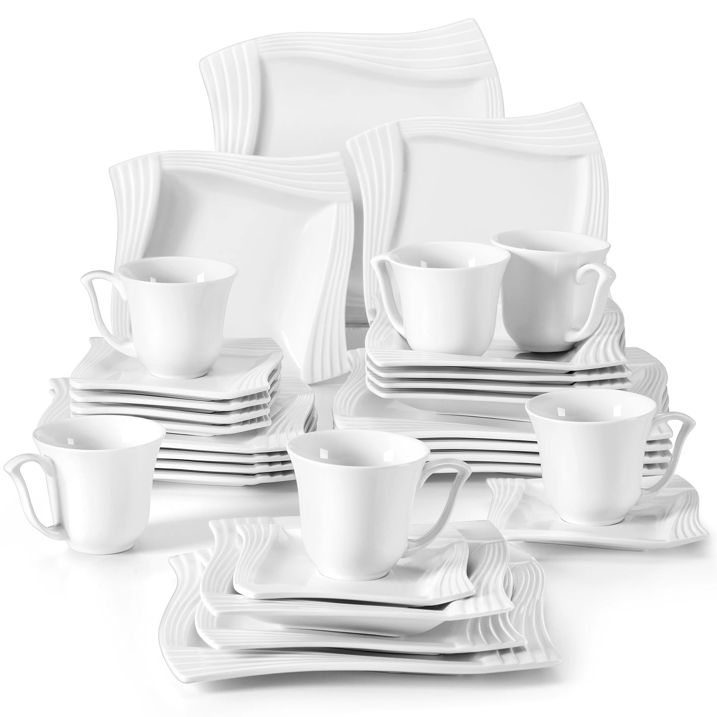 MALACASA Amparo Porcelain Dinnerware Set For Everyday Use