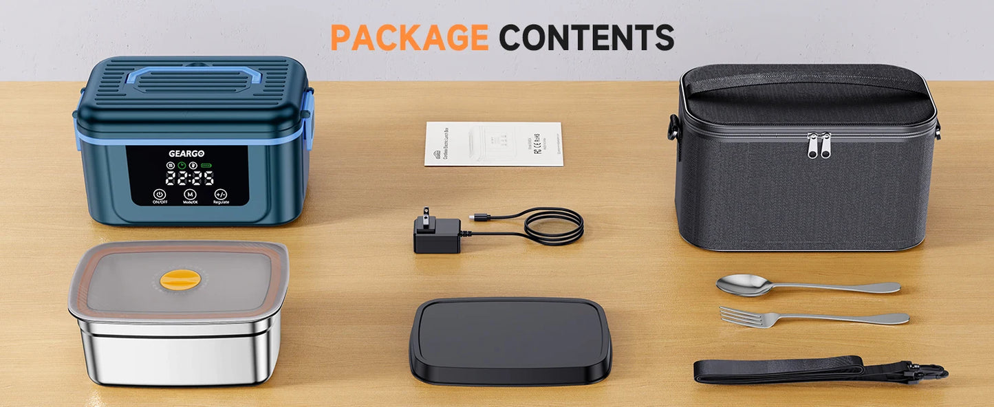 Cordless Electric Lunch Box Self Heating With Ice Crystal Box