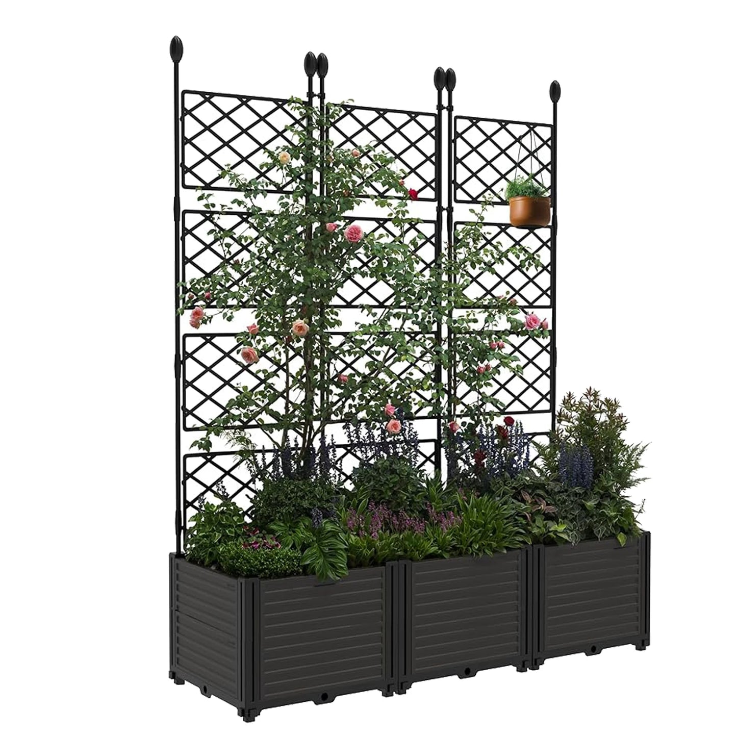 Vertical Garden Planter Box With Trellis For Climbing Plants