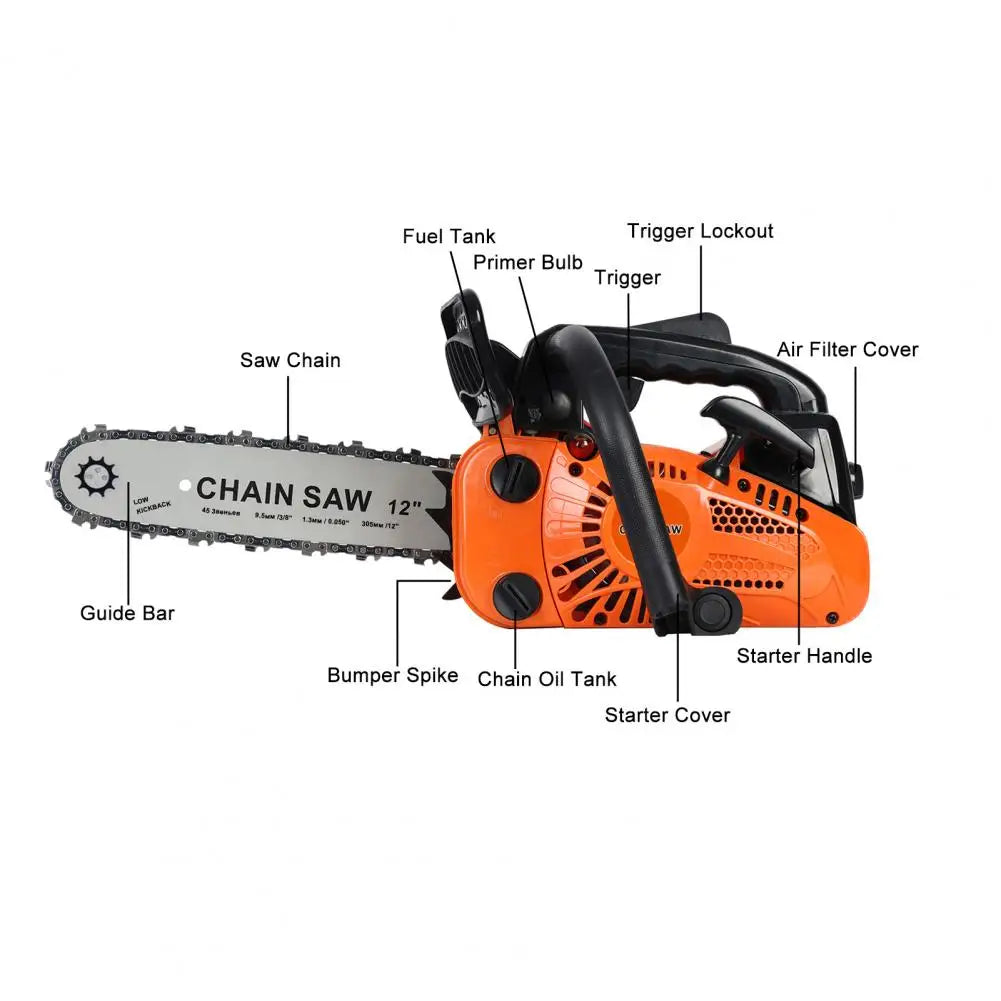 Portable 2-Stroke Gas Chainsaw 25cc Handheld Logging Saw