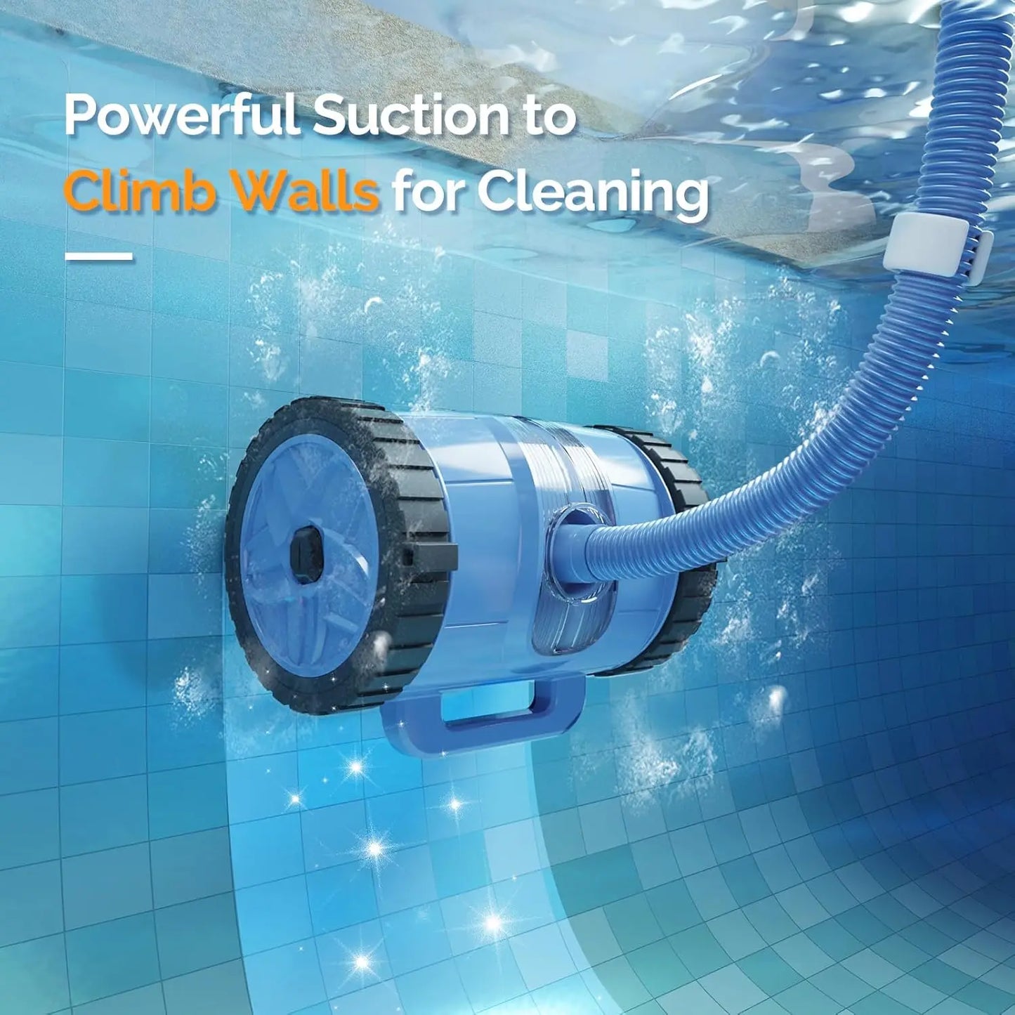 Pool Vacuum Cleaner Suction Side Wall-Climbing For Ground Pools