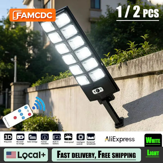 FAMCDC 504 LED Solar Wall Light Motion Sensor Waterproof Outdoor Lamp