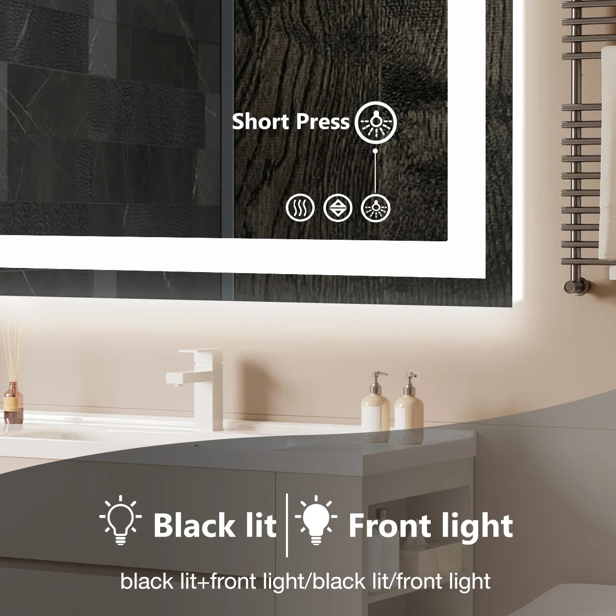 JHK 36 By 24 Inch Led Bathroom Vanity Mirror With Backlight