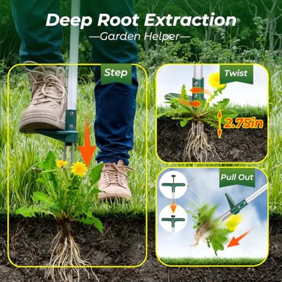 Weed Puller Stand Up Weeder With Long Handle Claw Design